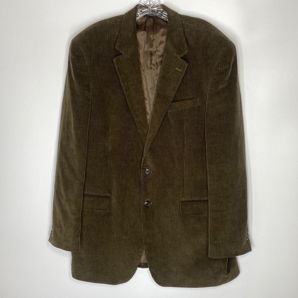 Chaps Dark Brown Corduroy Sports Coat Blazer Jacket Size 42L
